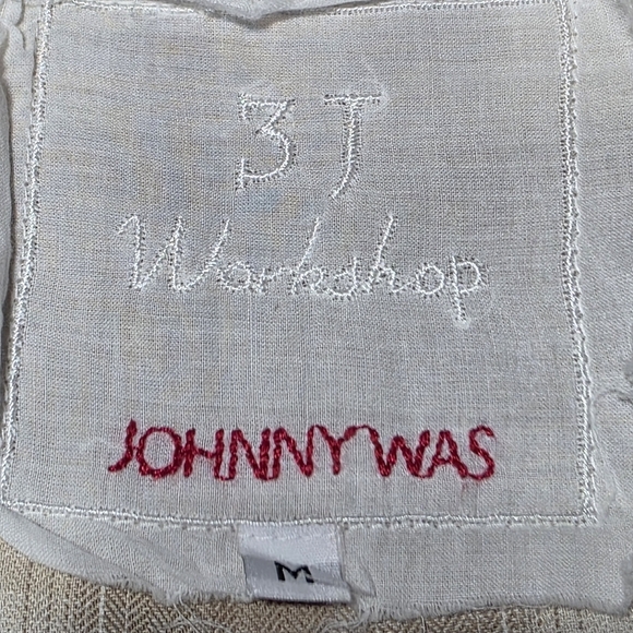 EUC 3J WORKSHOP JOHNNY WAS PLAID BUTTON-DOWN FLORAL EMBROIDERY SZ M - Picture 9 of 10